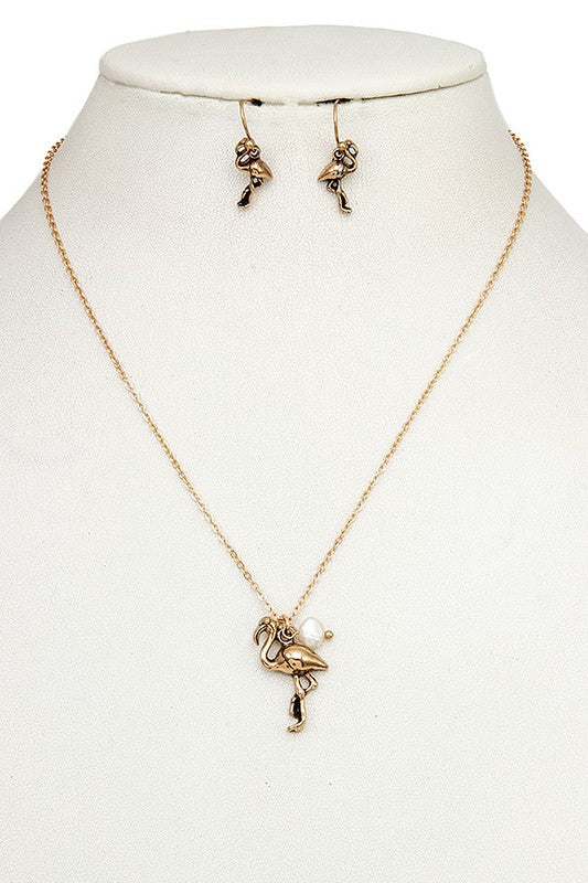 FLAMINGO PENDANT NECKLACE SET