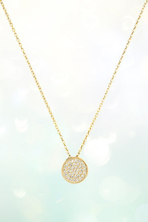 CZ STONE ROUND PENDANT NECKLACE
