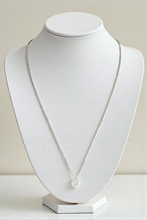 CZ STONE ROUND PENDANT NECKLACE
