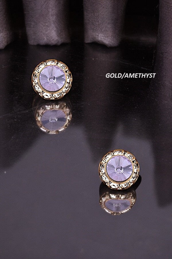 ROUND CRYSTAL POST EARRING