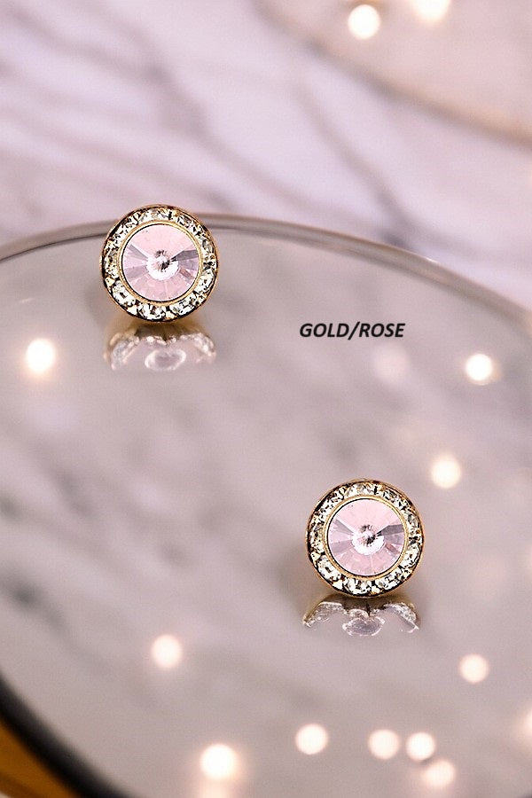 ROUND CRYSTAL POST EARRING