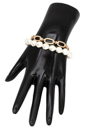 PEARL CHAIN LINK BRACELET