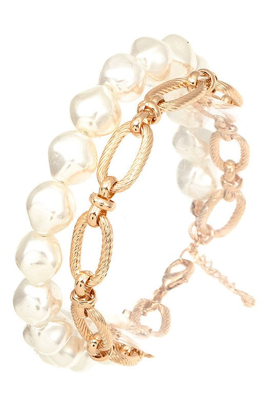 PEARL CHAIN LINK BRACELET