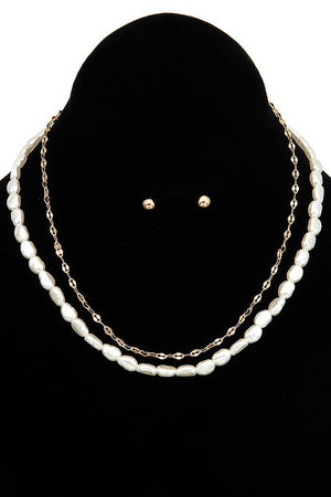 FRESHWATER PEARL LAYERED NECKLACE SET