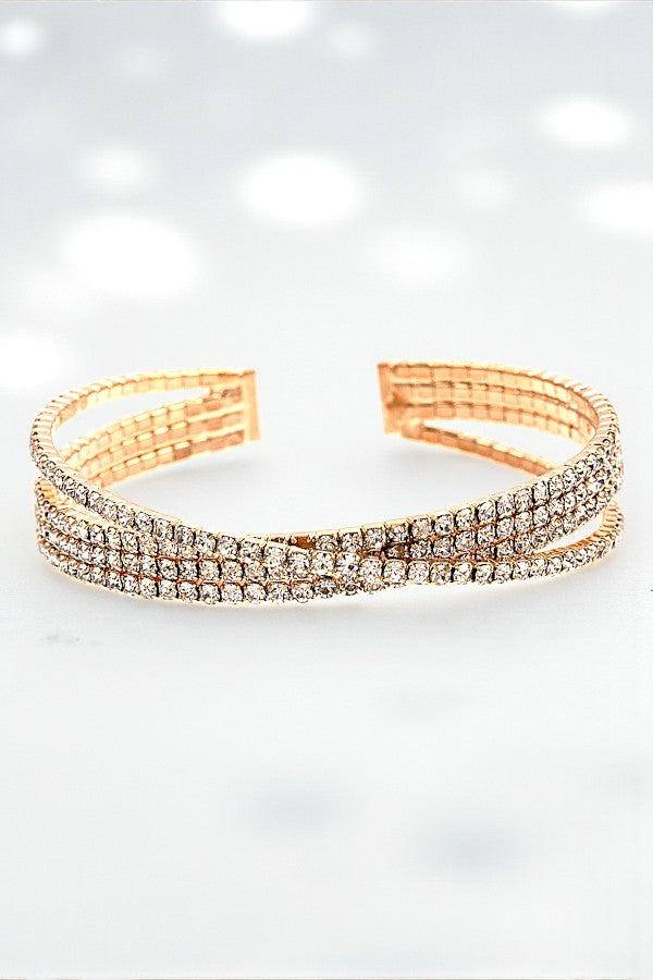 RHINESTONE PAVE INTERTWINED FLEX BRACELET