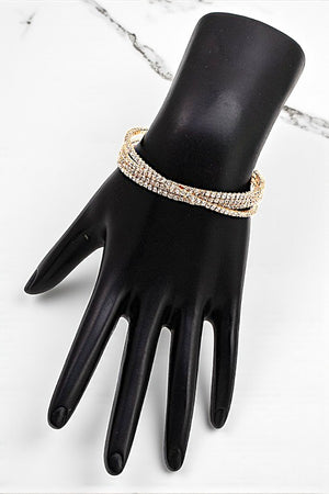 RHINESTONE PAVE INTERTWINED FLEX BRACELET