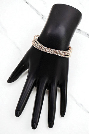 RHINESTONE PAVE INTERTWINED FLEX BRACELET