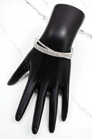 RHINESTONE PAVE INTERTWINED FLEX BRACELET