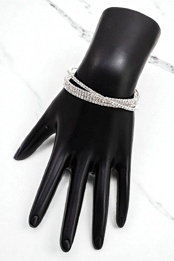 RHINESTONE PAVE INTERTWINED FLEX BRACELET