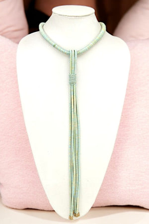 OBLONG CORD TASSEL COLLAR NECKLACE