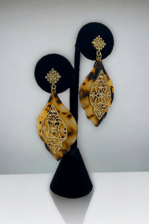 Filigree Acetate Detail Dangle Earring