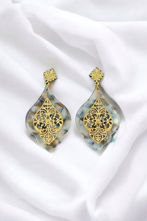 Filigree Acetate Detail Dangle Earring