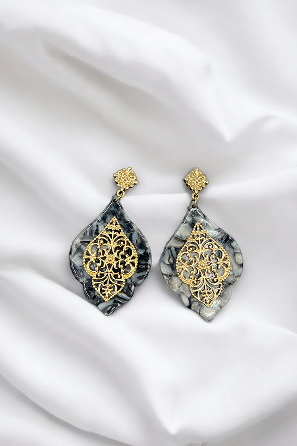 Filigree Acetate Detail Dangle Earring