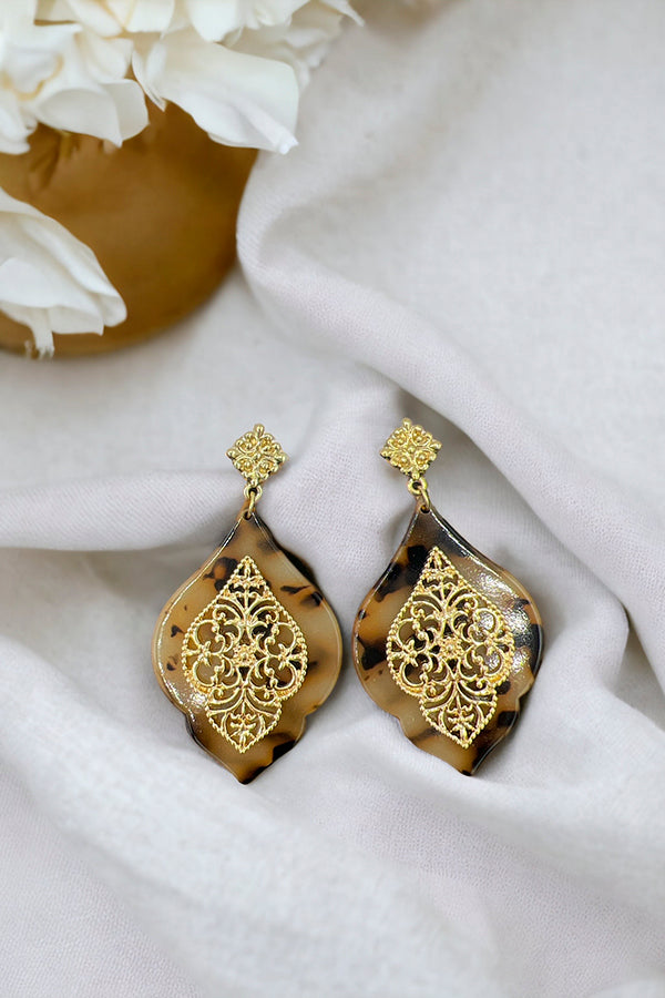 Filigree Acetate Detail Dangle Earring