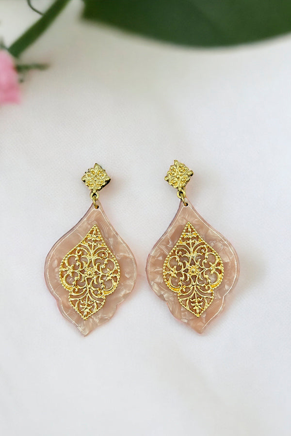 Filigree Acetate Detail Dangle Earring