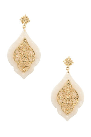 Filigree Acetate Detail Dangle Earring