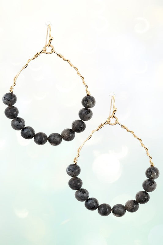 WIRED SEMI BEAD DANGLE EARRING
