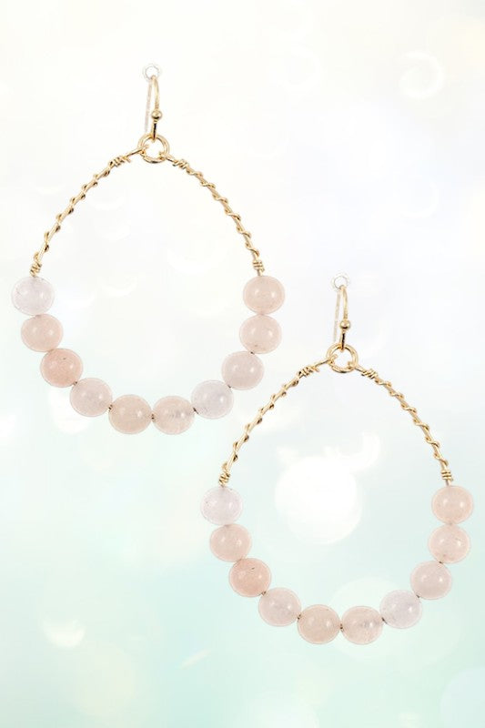 WIRED SEMI BEAD DANGLE EARRING