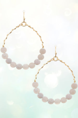 WIRED SEMI BEAD DANGLE EARRING