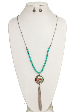 GYPSY SOUL ROUND BEAD PENDANT NECKLACE SET