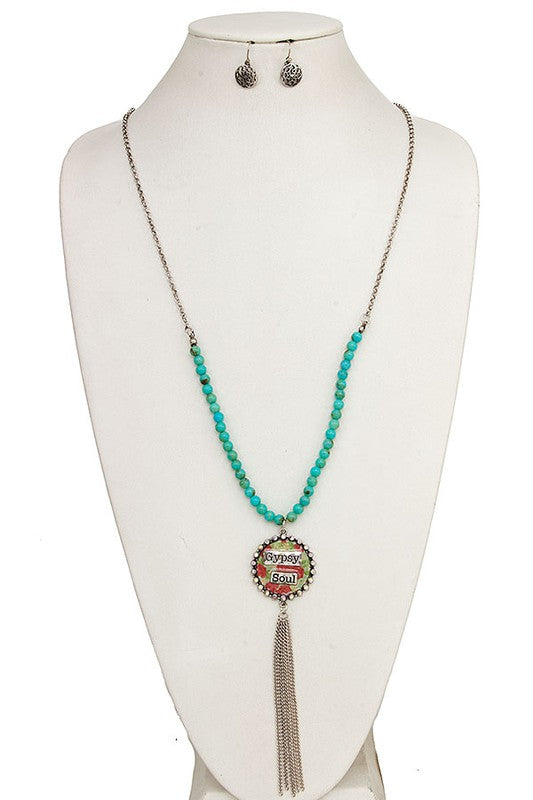 GYPSY SOUL ROUND BEAD PENDANT NECKLACE SET