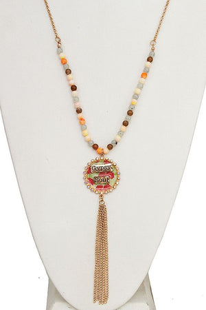 GYPSY SOUL ROUND BEAD PENDANT NECKLACE SET