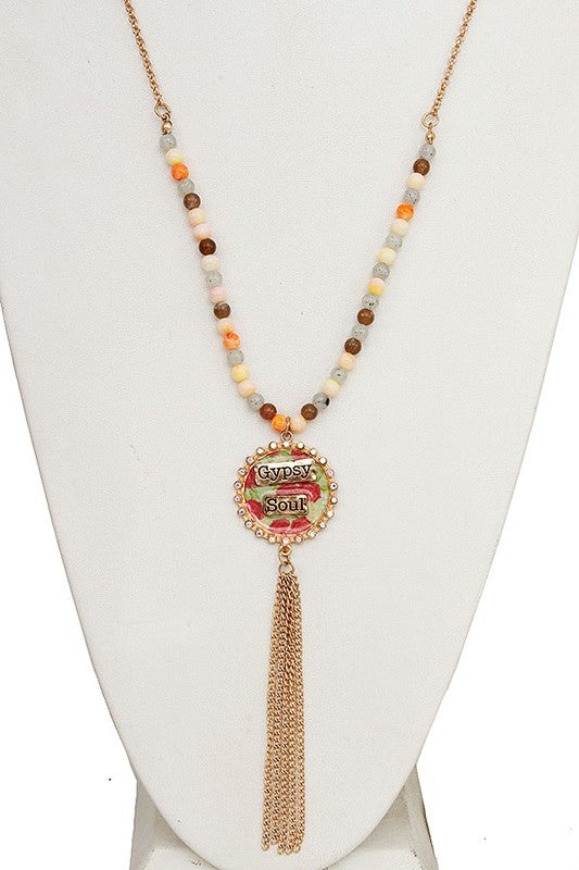 GYPSY SOUL ROUND BEAD PENDANT NECKLACE SET