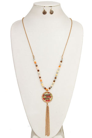 GYPSY SOUL ROUND BEAD PENDANT NECKLACE SET