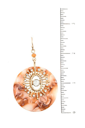 SPIKE ORNATE ROUND ACRYLIC EARRING