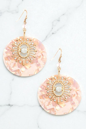 SPIKE ORNATE ROUND ACRYLIC EARRING