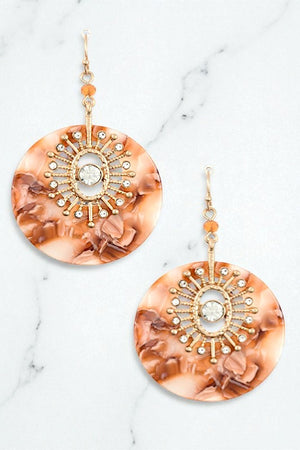 SPIKE ORNATE ROUND ACRYLIC EARRING