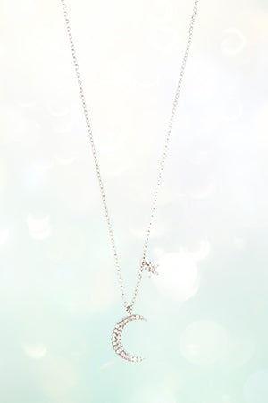 STAR AND CRESCENT MOON PENDANT NECKLACE
