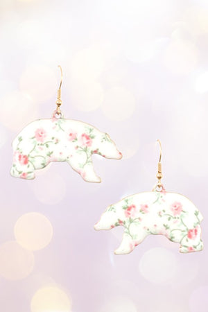 FLORAL BEAR DANGLE EARRING