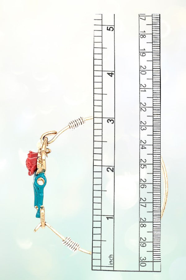 BULL HEAD ETCHED CHARM BANGLE BRACELET