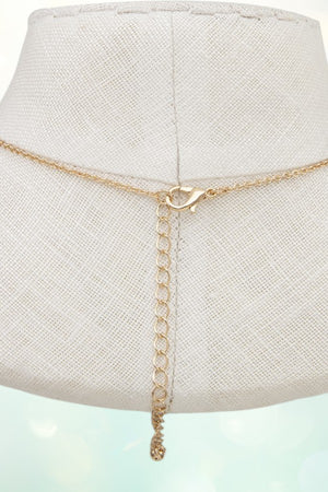LOVE GEM ACCENT BAR PENDANT NECKLACE AND GEM STUD EARRING SET