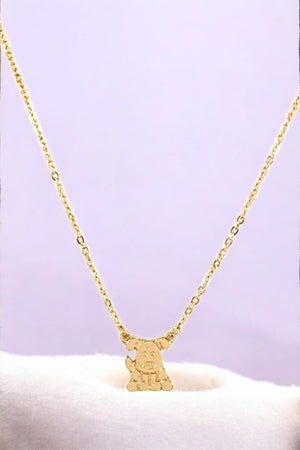 Dog Pendant Necklace and Dog Post Earring Set