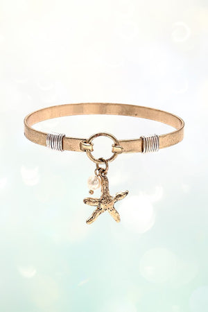 STARFISH CHARM BANGLE BRACELET