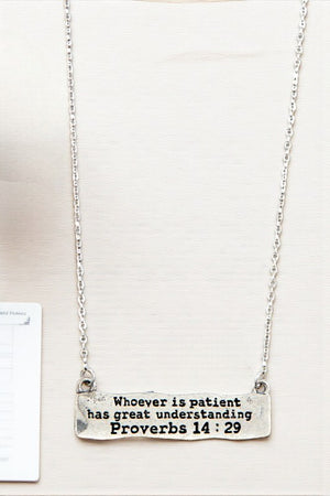 MESSAGE BAR PENDANT NECKLACE SET