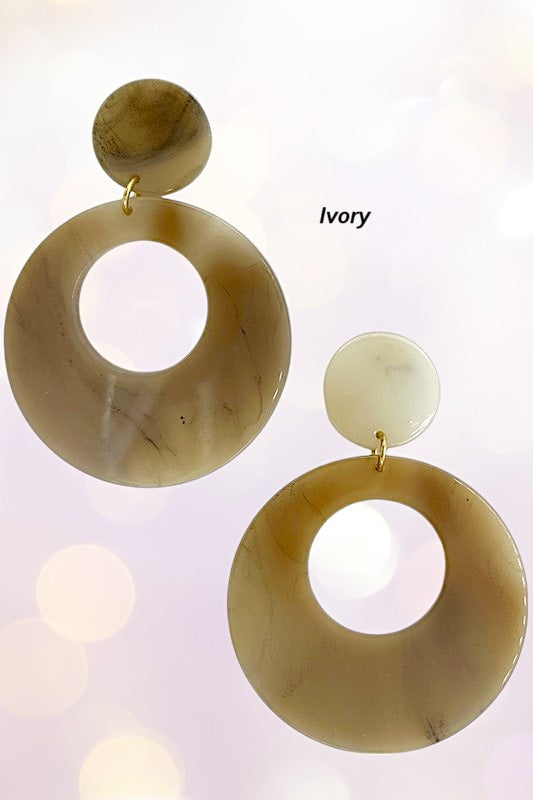 Round Acetate Dangle Earring