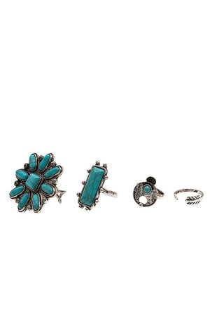 FLORAL GEM MIX RING SET