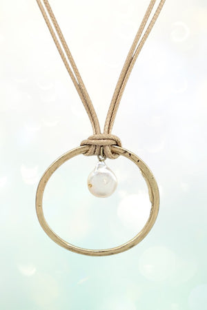 PEARL PENDANT CORD NECKLACE SET