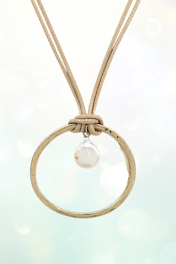 PEARL PENDANT CORD NECKLACE SET