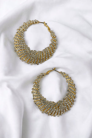 Rhinestone Pave Round Drop Earring