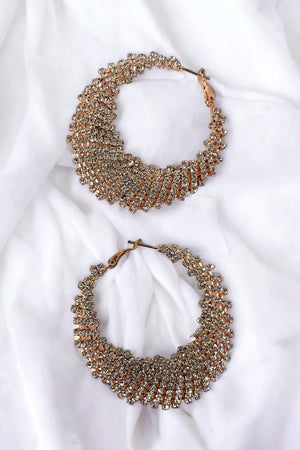 Rhinestone Pave Round Drop Earring