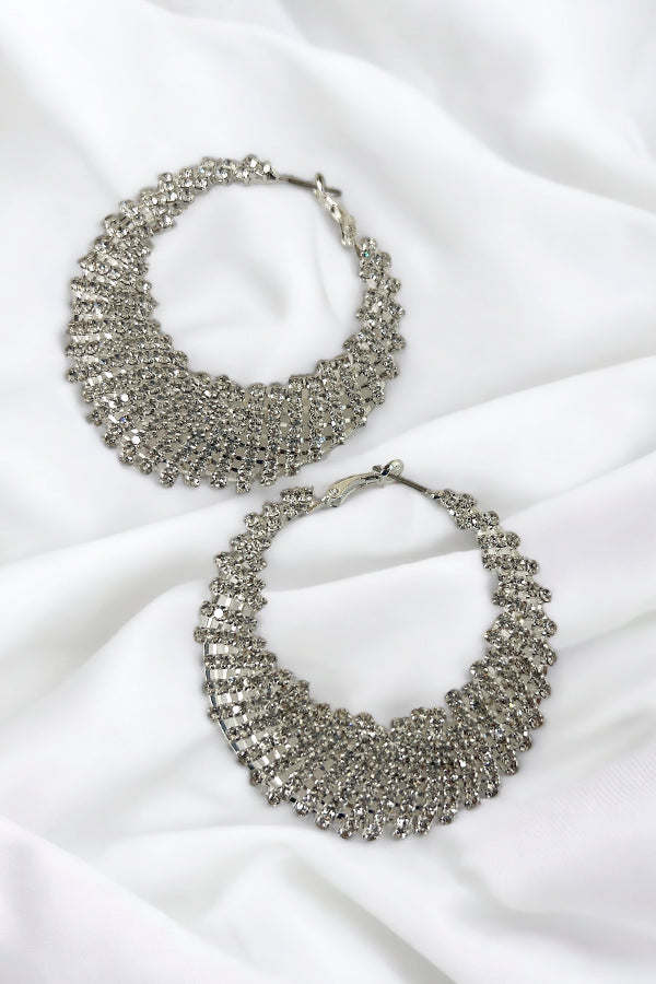 Rhinestone Pave Round Drop Earring