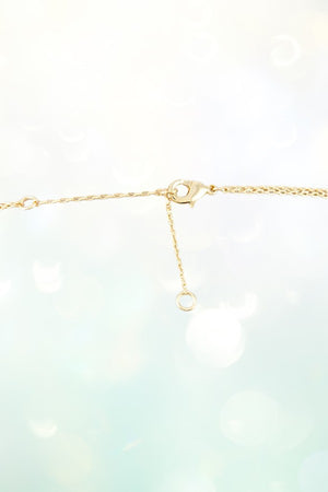 CZ STONE AND RING PENDANT LAYERED NECKLACE