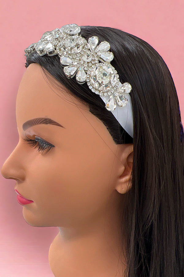 Floral Crystal Gem Lace Headband