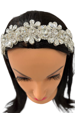 Floral Crystal Gem Lace Headband