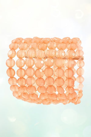 MULTI ROW FACETED BEAD STATEMENT BRACELET