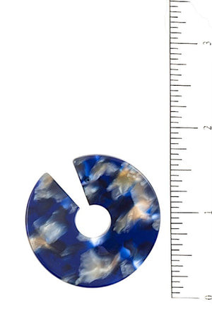 SEMI ROUND ACRYLIC WAVED POST EARRING